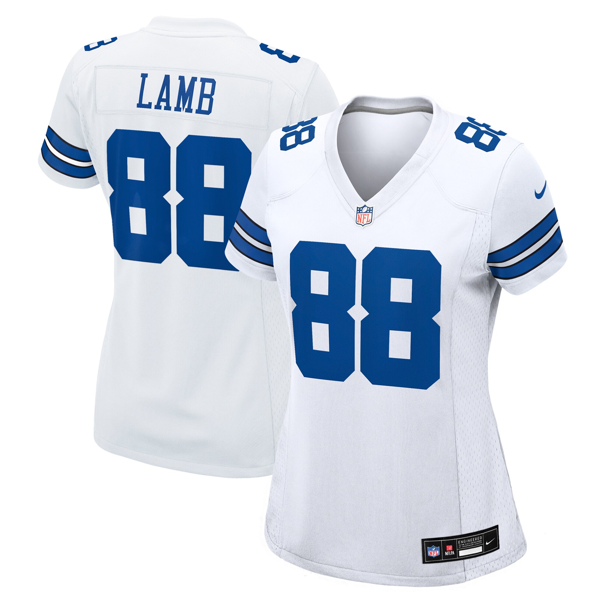 Women's Dallas Cowboys CeeDee Lamb White Game Jersey JS6713 nicesnker