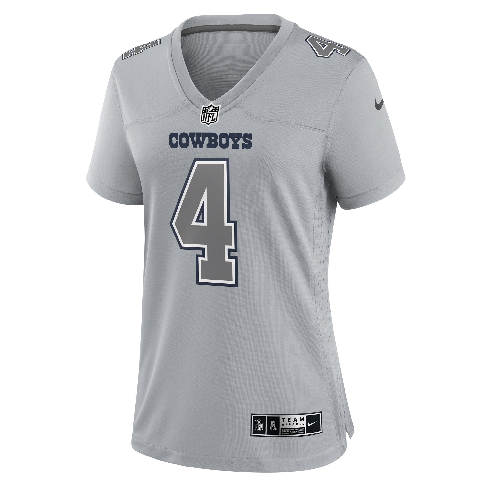 Women's Dallas Cowboys Dak Prescott Gray Atmosphere Fashion Game Jersey JS9532 nicesnker - Image 2