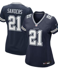 Women's Dallas Cowboys Deion Sanders Navy Team Retired Player Game Jersey JS4094 nicesnker