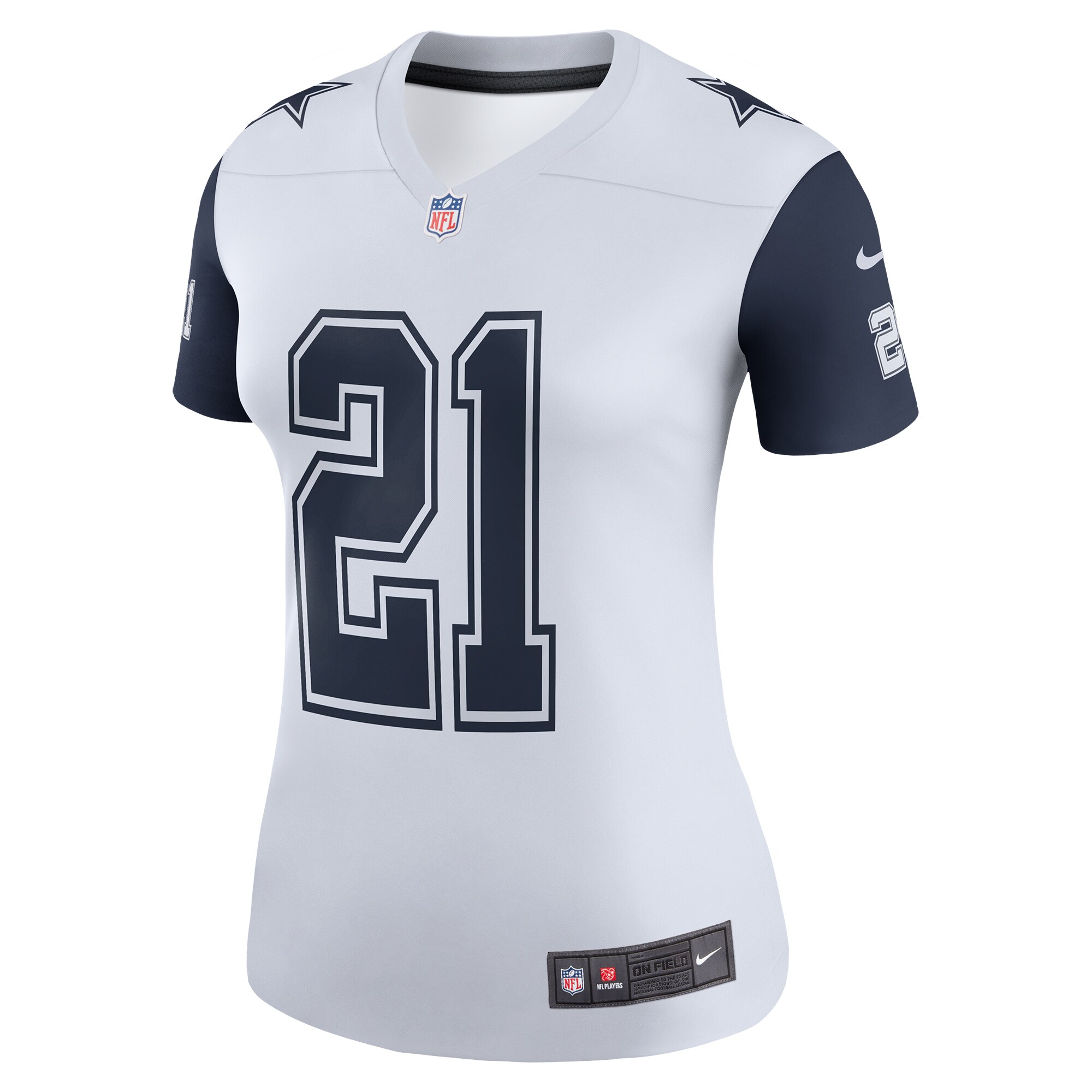Women's Dallas Cowboys Ezekiel Elliott White Color Rush Legend Player Player Performance Top JS8736 nicesnker - Image 2