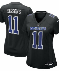 Women's Dallas Cowboys Micah Parsons Carbon Black Fashion Game Jersey JS2690 nicesnker