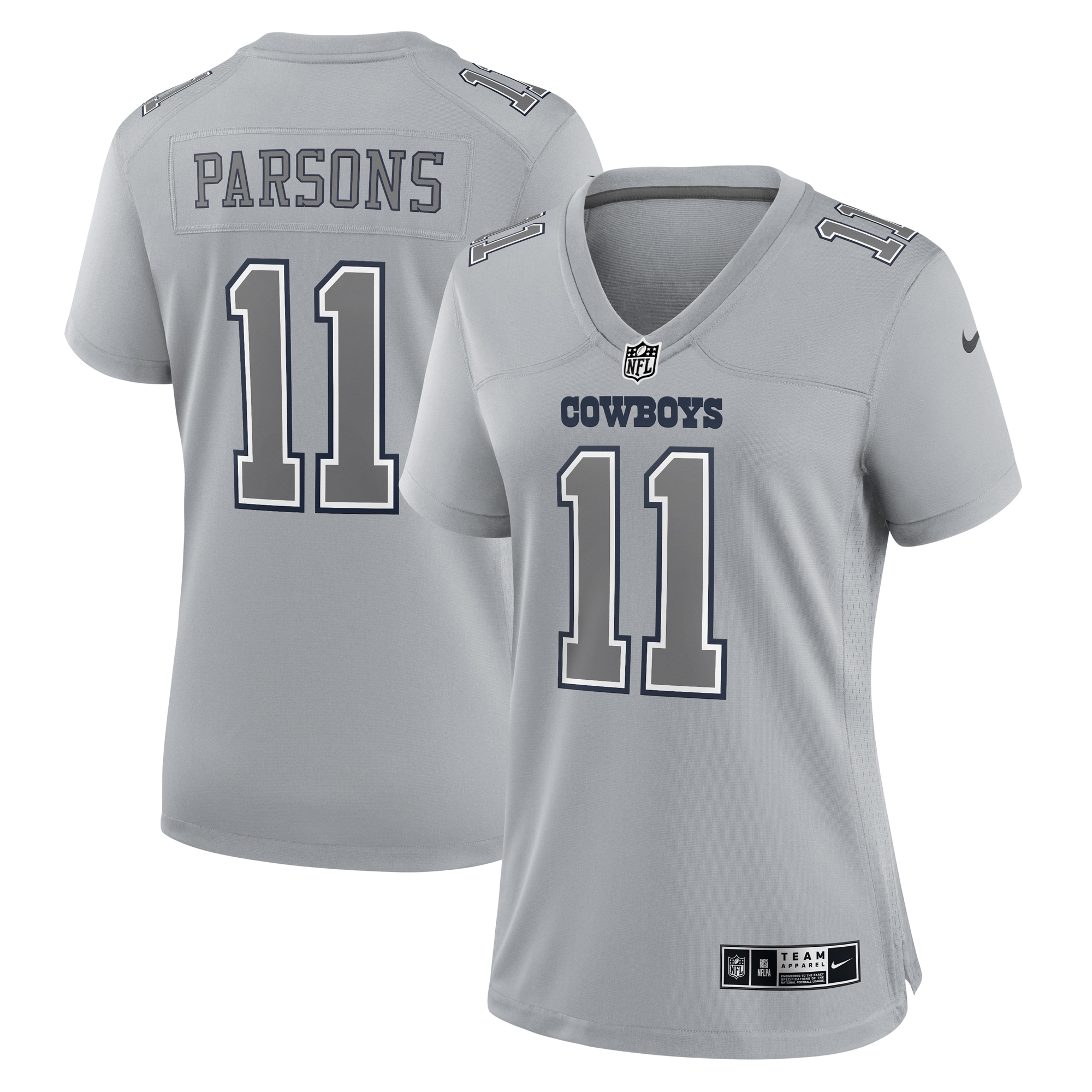 Women's Dallas Cowboys Micah Parsons Gray Atmosphere Fashion Game Jersey JS8472 nicesnker