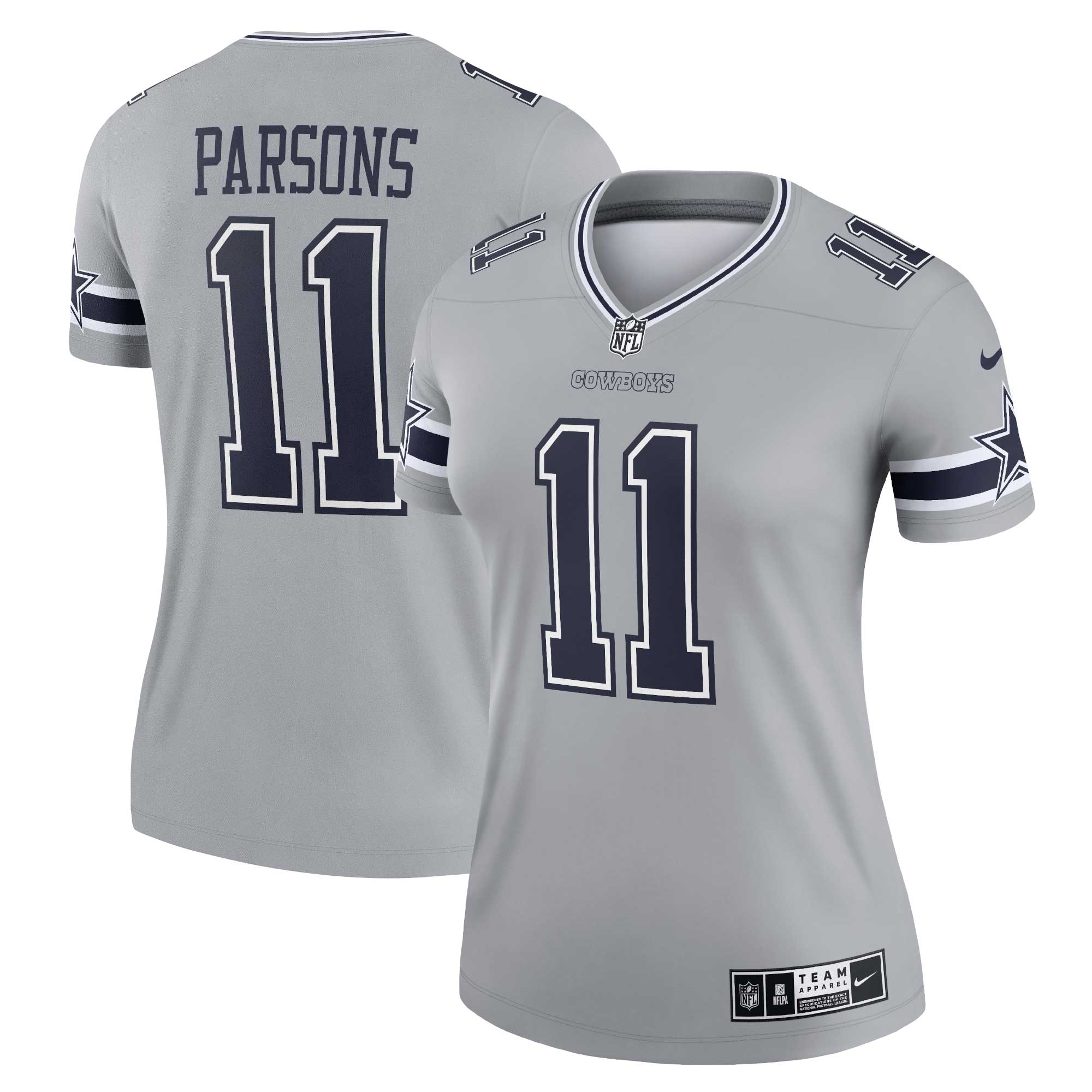 Women's Dallas Cowboys Micah Parsons Silver Inverted Legend Jersey JS6732 nicesnker