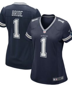 Women's Dallas Cowboys Number 1 Bride Navy Game Jersey JS3520 nicesnker