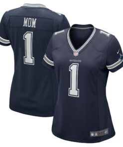 Women's Dallas Cowboys Number 1 Mom Navy Game Jersey JS3113 nicesnker