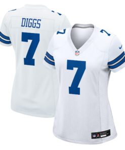 Women's Dallas Cowboys Trevon Diggs White Game Jersey JS7704 nicesnker