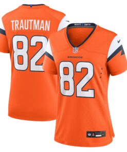 Women's Denver Broncos Adam Trautman Orange Team Game Jersey JS4319 nicesnker