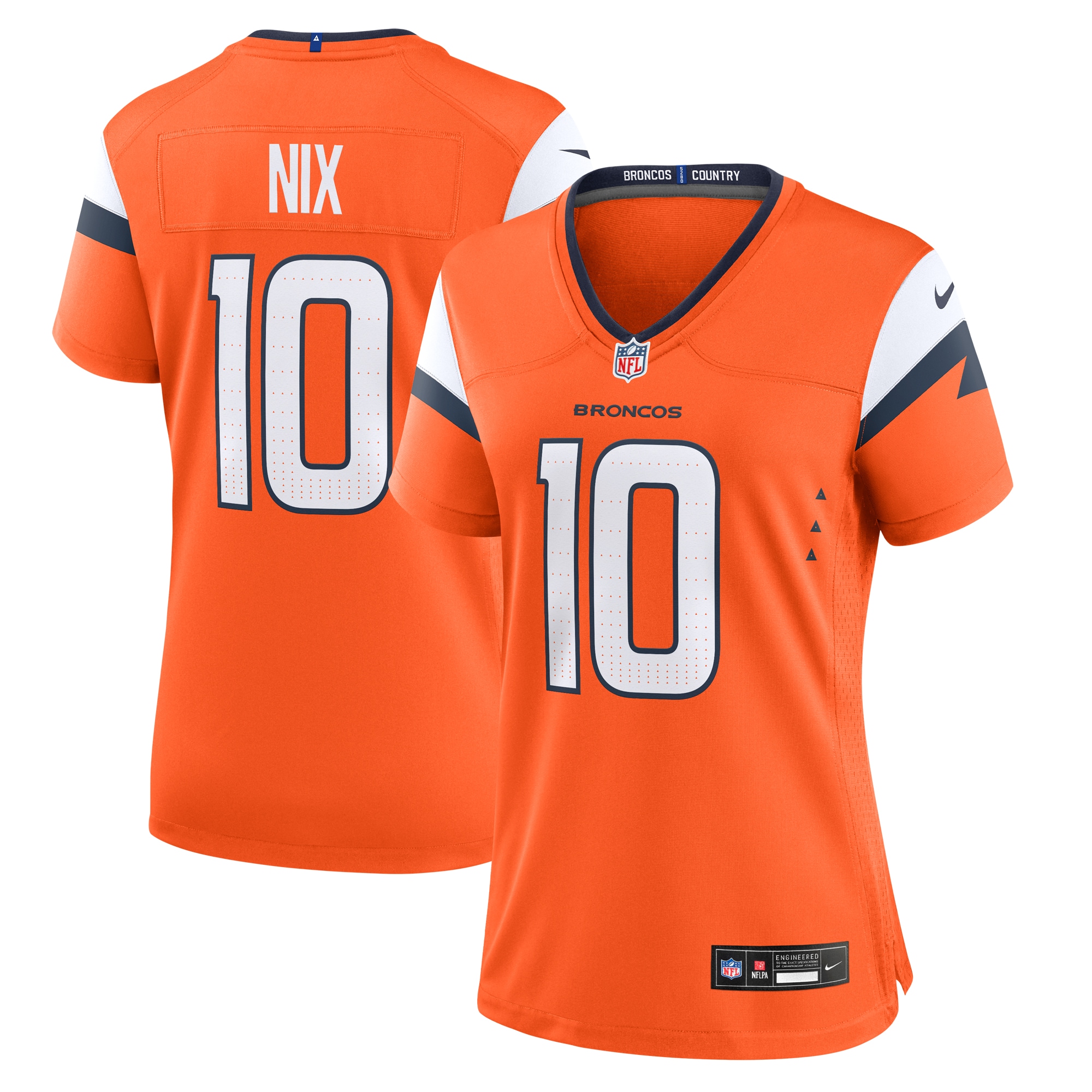 Women's Denver Broncos Bo Nix Orange Game Jersey JS7544 nicesnker