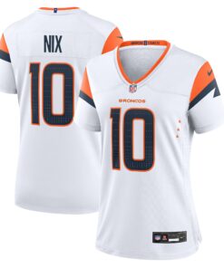 Women's Denver Broncos Bo Nix White Game Jersey JS4538 nicesnker