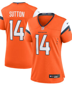 Women's Denver Broncos Courtland Sutton Orange Mile High Collection Game Jersey JS7779 nicesnker
