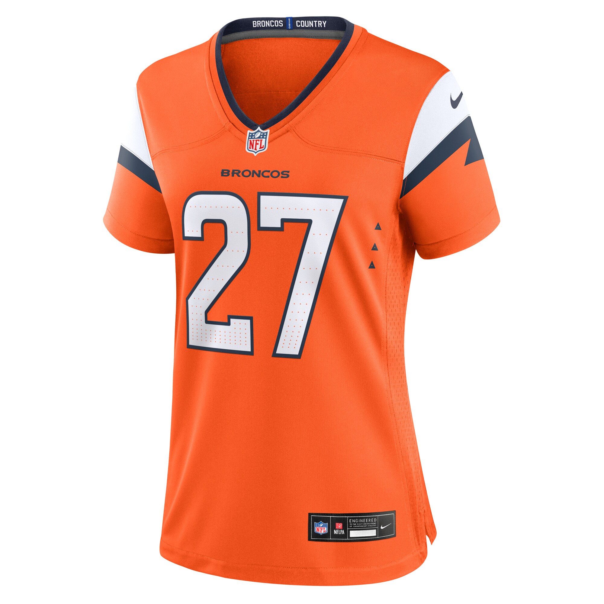 Women's Denver Broncos Damarri Mathis Orange Team Game Jersey JS4778 nicesnker - Image 2