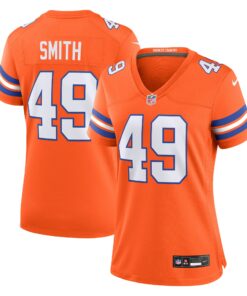 Women's Denver Broncos Dennis Smith Orange Mile High Collection 1977 Throwback Retired Player Game Jersey JS6799 nicesnker