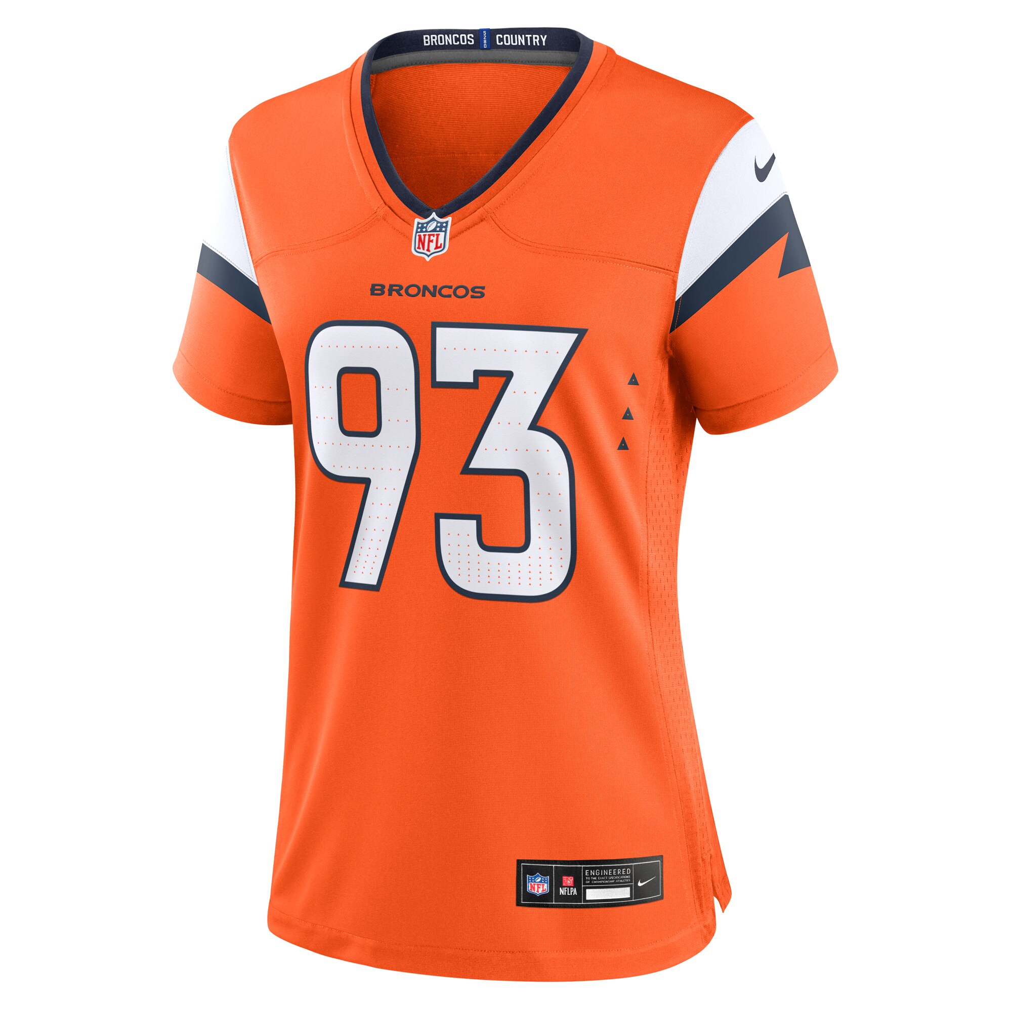 Women's Denver Broncos D.J. Jones Orange Team Game Jersey JS7632 nicesnker - Image 2