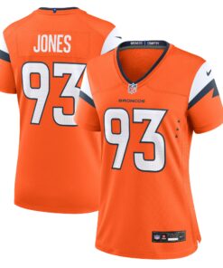 Women's Denver Broncos D.J. Jones Orange Team Game Jersey JS7632 nicesnker
