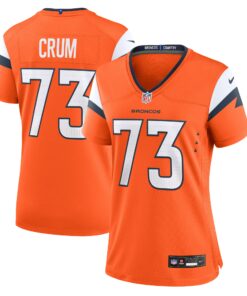 Women's Denver Broncos Frank Crum Orange Team Game Jersey JS4160 nicesnker