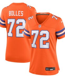 Women's Denver Broncos Garrett Bolles Orange Mile High Collection 1977 Throwback Player Game Jersey JS1491 nicesnker