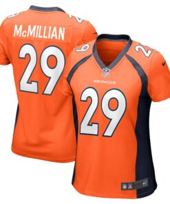 Women's Denver Broncos JaQuan McMillian Orange Team Game Jersey JS8918 nicesnker