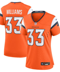 Women's Denver Broncos Javonte Williams Orange Mile High Collection Game Jersey JS3342 nicesnker
