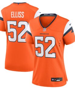 Women's Denver Broncos Jonah Elliss Orange Team Game Jersey JS2562 nicesnker
