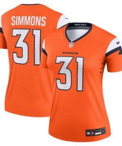 Women's Denver Broncos Justin Simmons Orange Team Legend Player Performance Top JS8897 nicesnker