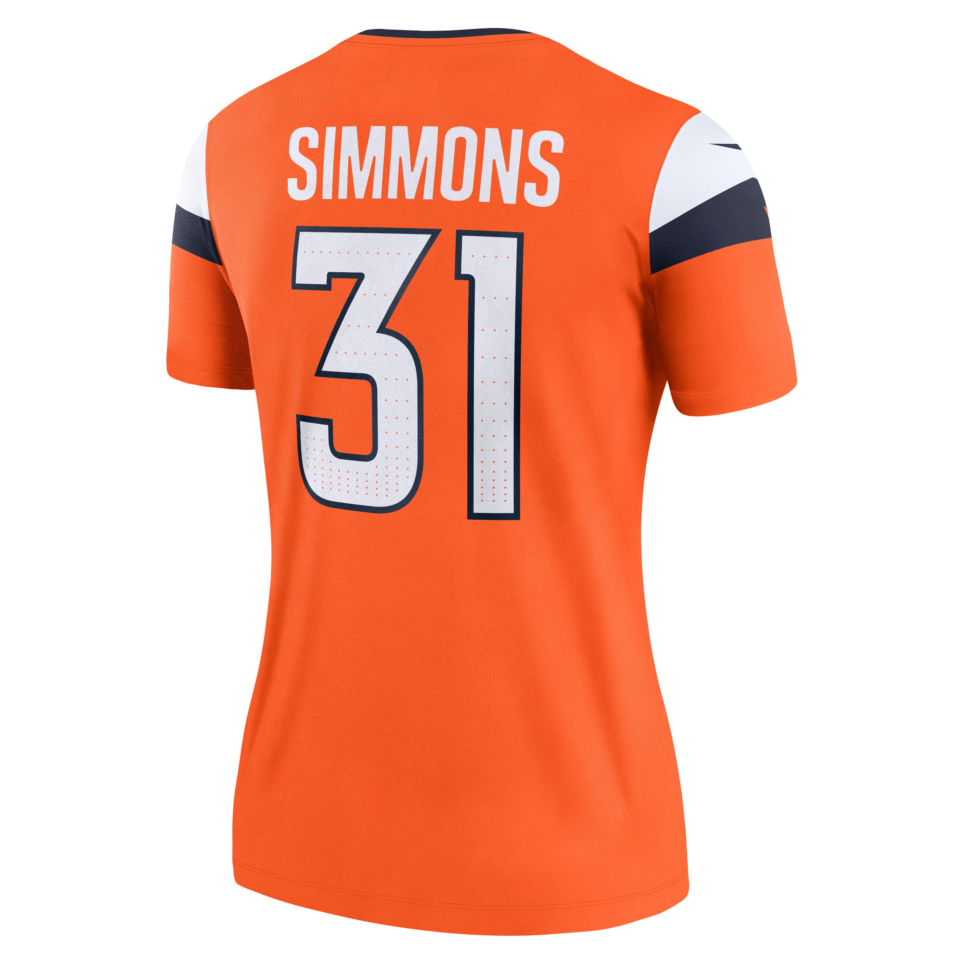 Women's Denver Broncos Justin Simmons Orange Team Legend Player Performance Top JS8897 nicesnker - Image 3