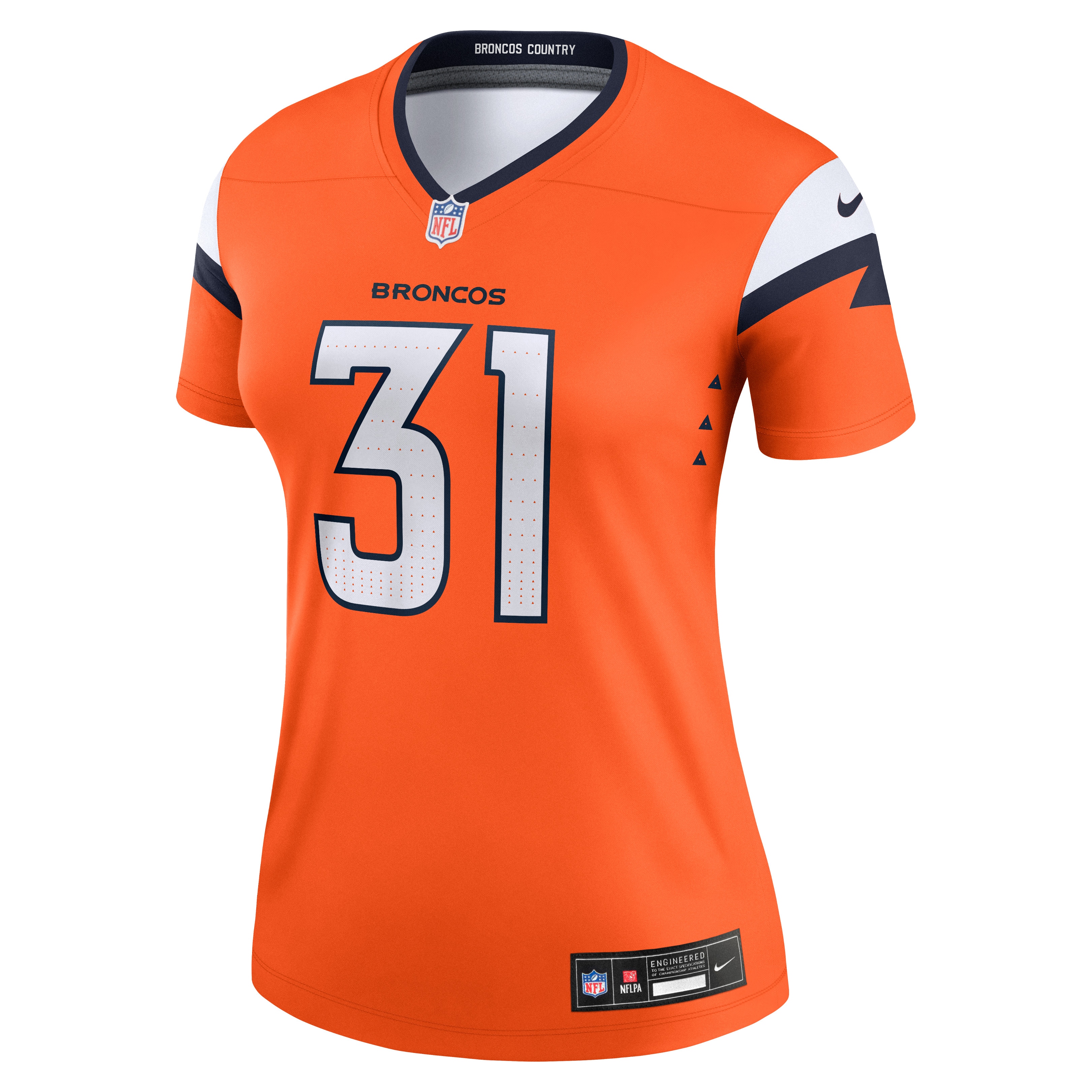 Women's Denver Broncos Justin Simmons Orange Team Legend Player Performance Top JS8897 nicesnker - Image 2
