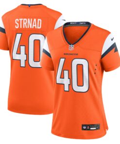 Women's Denver Broncos Justin Strnad Orange Team Game Jersey JS6963 nicesnker