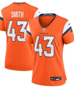 Women's Denver Broncos Keidron Smith Orange Team Game Jersey JS9962 nicesnker
