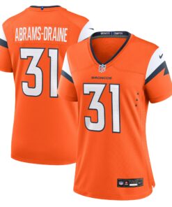 Women's Denver Broncos Kris Abrams-Draine Orange Team Game Jersey JS5919 nicesnker