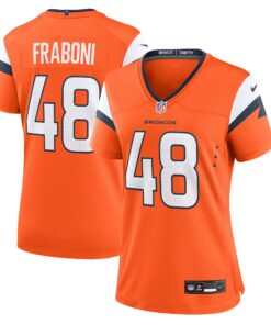Women's Denver Broncos Mitchell Fraboni Orange Team Game Jersey JS8948 nicesnker