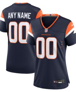 Women's Denver Broncos Navy Alternate Mile High Collection Custom Game Jersey JS6647 nicesnker