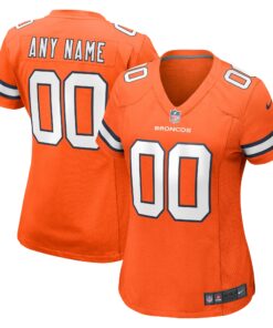 Women's Denver Broncos Orange Alternate Custom Game Jersey JS8870 nicesnker