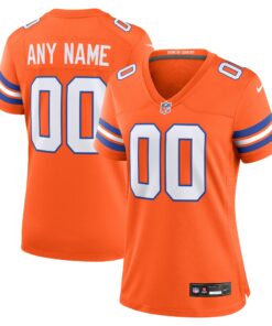Women's Denver Broncos Orange Mile High Collection 1977 Throwback Custom Game Jersey JS5117 nicesnker