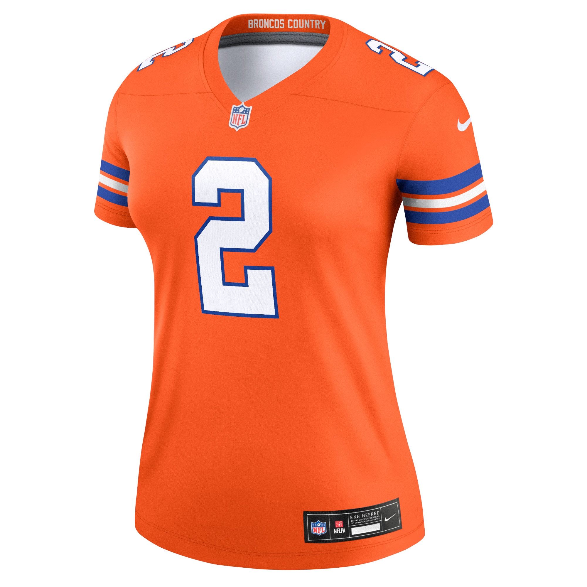 Women's Denver Broncos Patrick Surtain II Mile High Collection 1977 Throwback Orange Alternate Legend Player Performance Top JS5925 nicesnker - Image 2