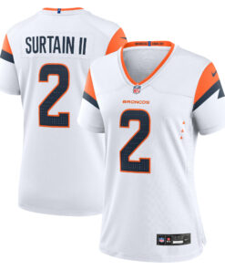 Women's Denver Broncos Patrick Surtain II White Mile High Collection Game Jersey JS1215 nicesnker