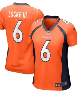Women's Denver Broncos P.J. Locke Orange Game Player Jersey JS8846 nicesnker