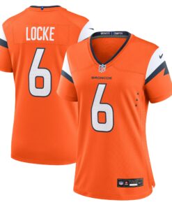 Women's Denver Broncos P.J. Locke Orange Team Game Jersey JS3645 nicesnker