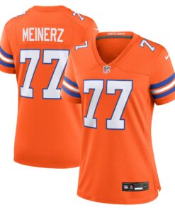 Women's Denver Broncos Quinn Meinerz Orange Mile High Collection 1977 Throwback Player Game Jersey JS4926 nicesnker