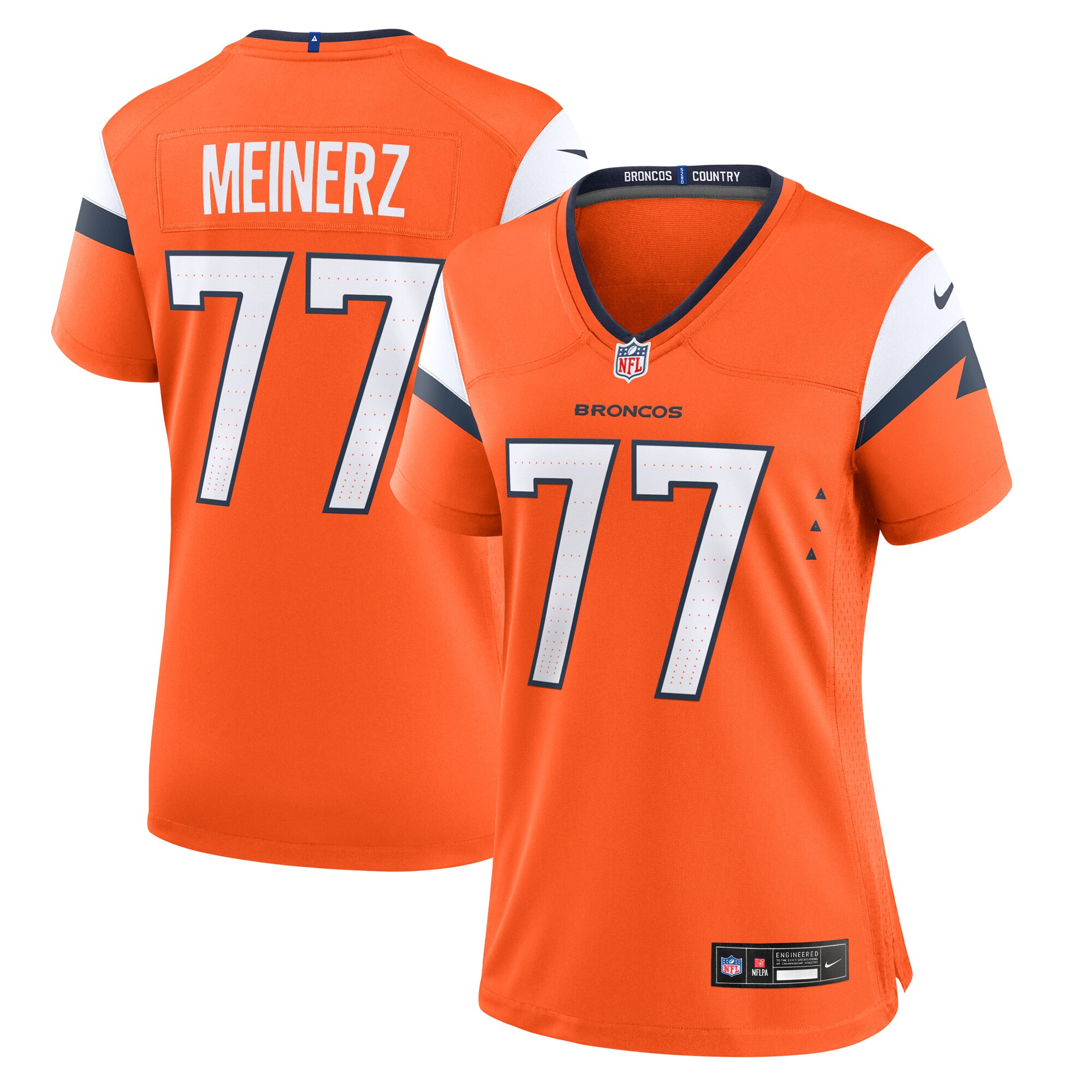 Women's Denver Broncos Quinn Meinerz Orange Team Game Jersey JS3708 nicesnker