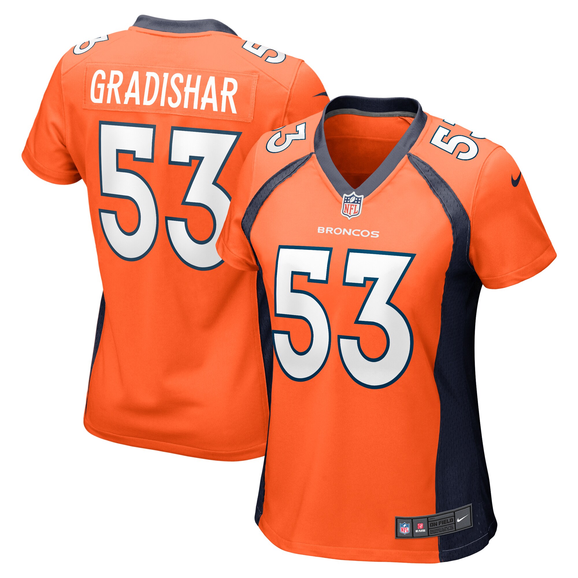 Women's Denver Broncos Randy Gradishar Orange Retired Player Game Jersey JS5507 nicesnker