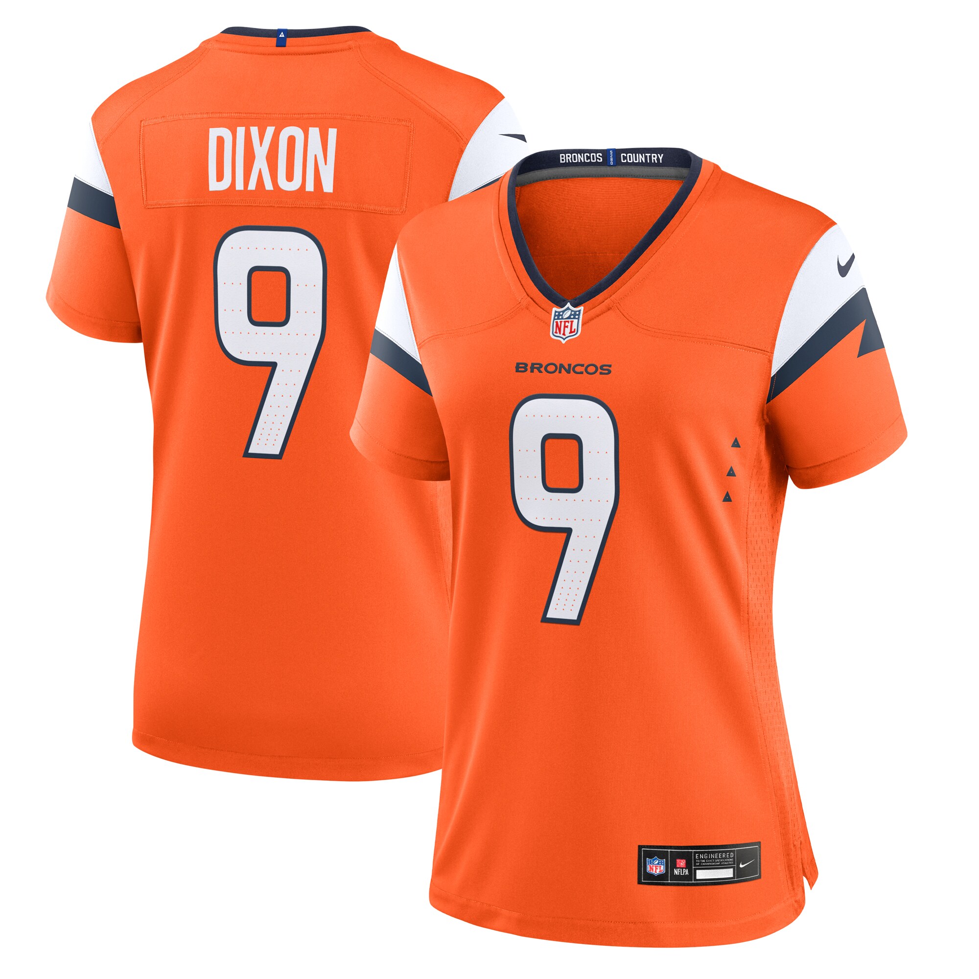 Women's Denver Broncos Riley Dixon Orange Team Game Jersey JS1394 nicesnker