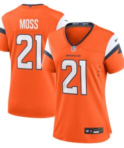 Women's Denver Broncos Riley Moss Orange Team Game Jersey JS3141 nicesnker
