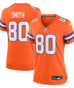 Women's Denver Broncos Rod Smith Orange Mile High Collection 1977 Throwback Retired Player Game Jersey JS2822 nicesnker