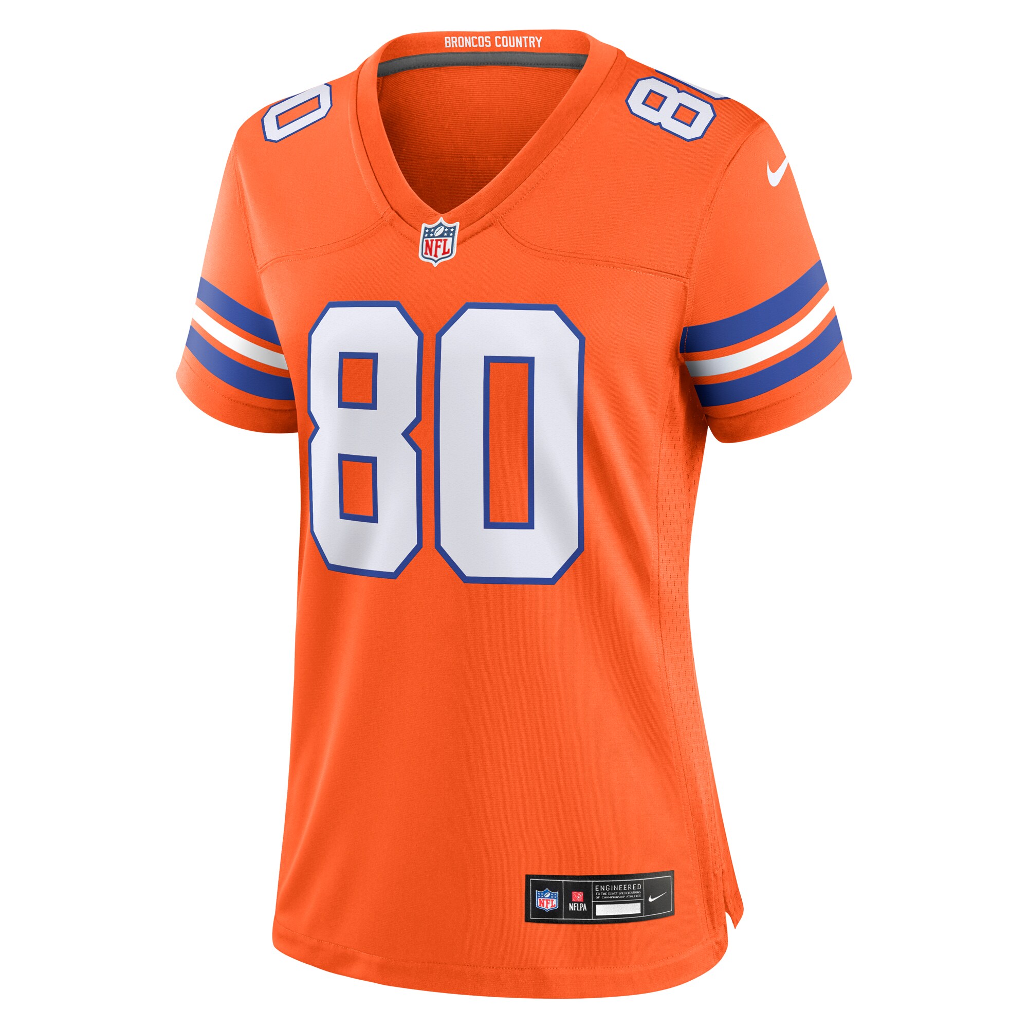 Women's Denver Broncos Rod Smith Orange Mile High Collection 1977 Throwback Retired Player Game Jersey JS2822 nicesnker - Image 2