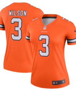 Women's Denver Broncos Russell Wilson Orange Alternate Legend Player Performance Top JS6453 nicesnker