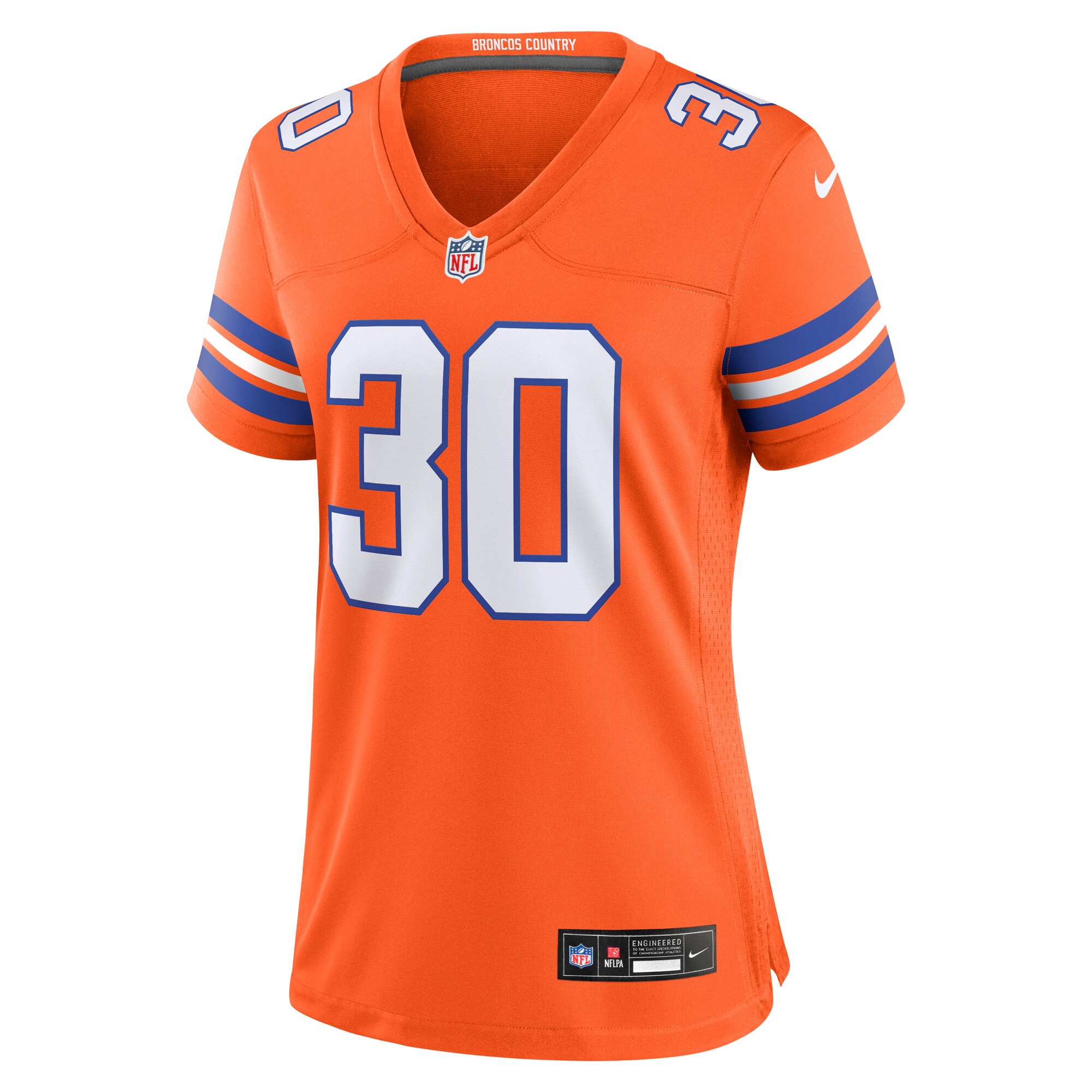 Women's Denver Broncos Terrell Davis Orange Mile High Collection 1977 Throwback Retired Player Game Jersey JS3956 nicesnker - Image 2