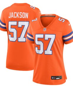 Women's Denver Broncos Tom Jackson Orange Mile High Collection 1977 Throwback Retired Player Game Jersey JS5713 nicesnker