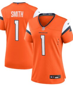 Women's Denver Broncos Tremon Smith Orange Team Game Jersey JS2329 nicesnker
