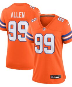 Women's Denver Broncos Zach Allen Orange Mile High Collection 1977 Throwback Player Game Jersey JS5390 nicesnker