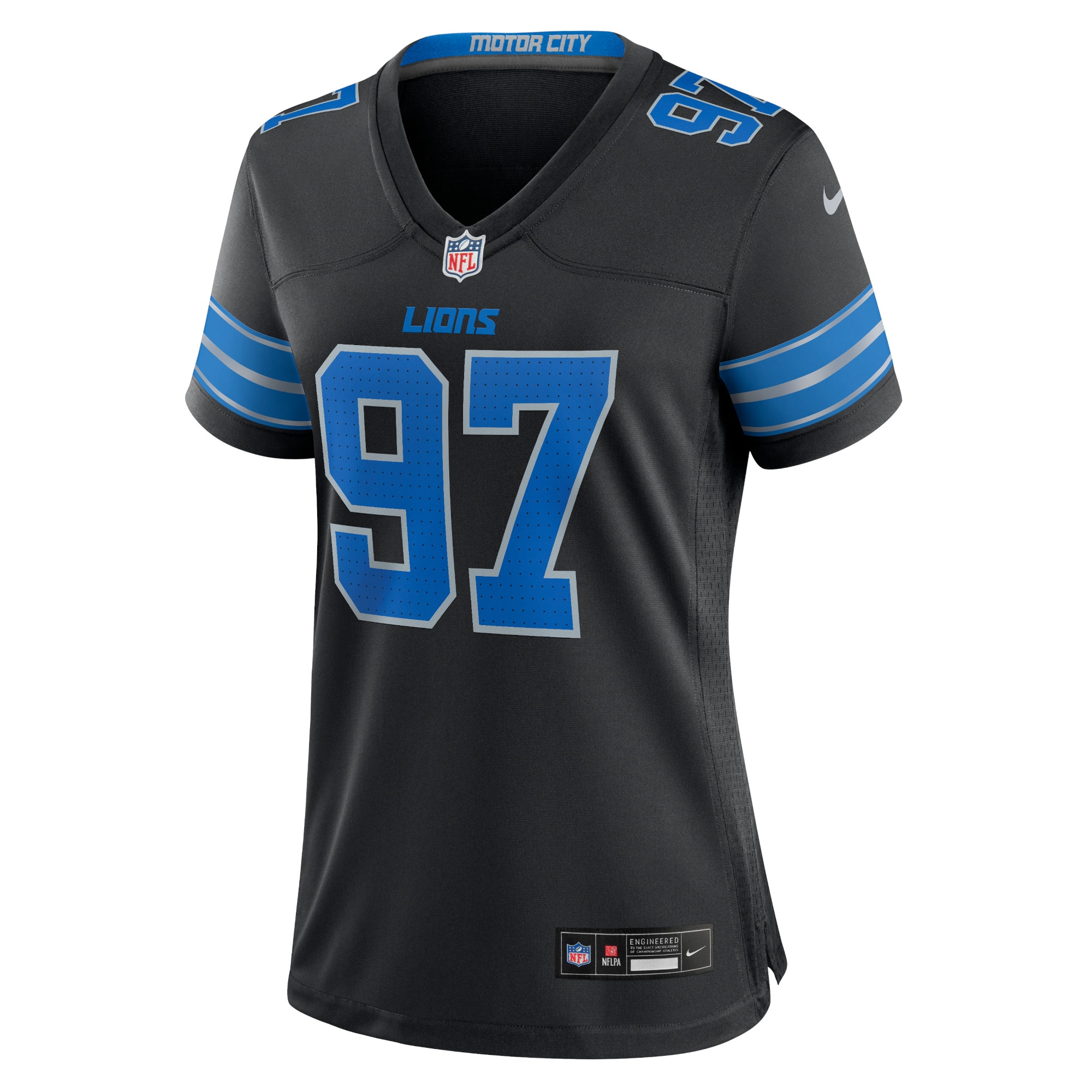 Women's Detroit Lions Aidan Hutchinson Black 2nd Alternate Game Jersey JS5964 nicesnker - Image 2